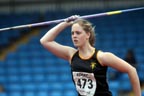 Danielle Bentley (Sale Harrliers) winner of the under-20 womens javelin, Northern Championships, Sport City, Manchester